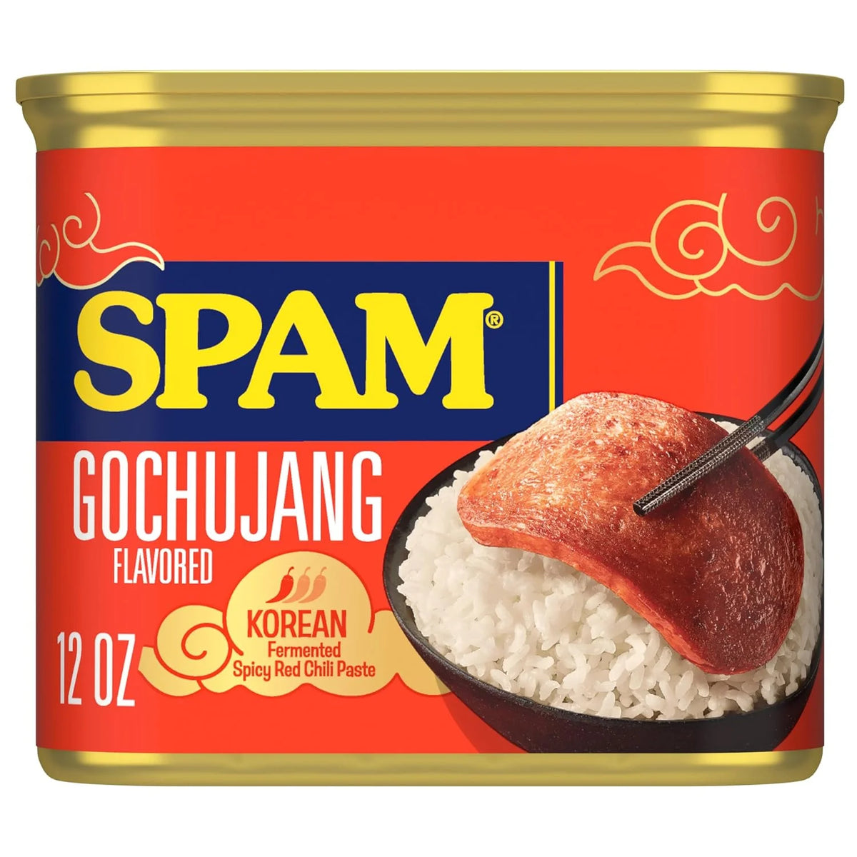 SPAM Gochujang Canned Meat, Protein Food, Shelf Stable Food, 12oz x8