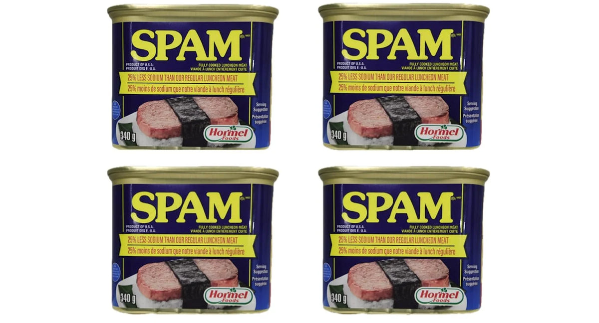Spam Luncheon Meat Can, 25% Less Sodium, 12 Ounce (4 Count)