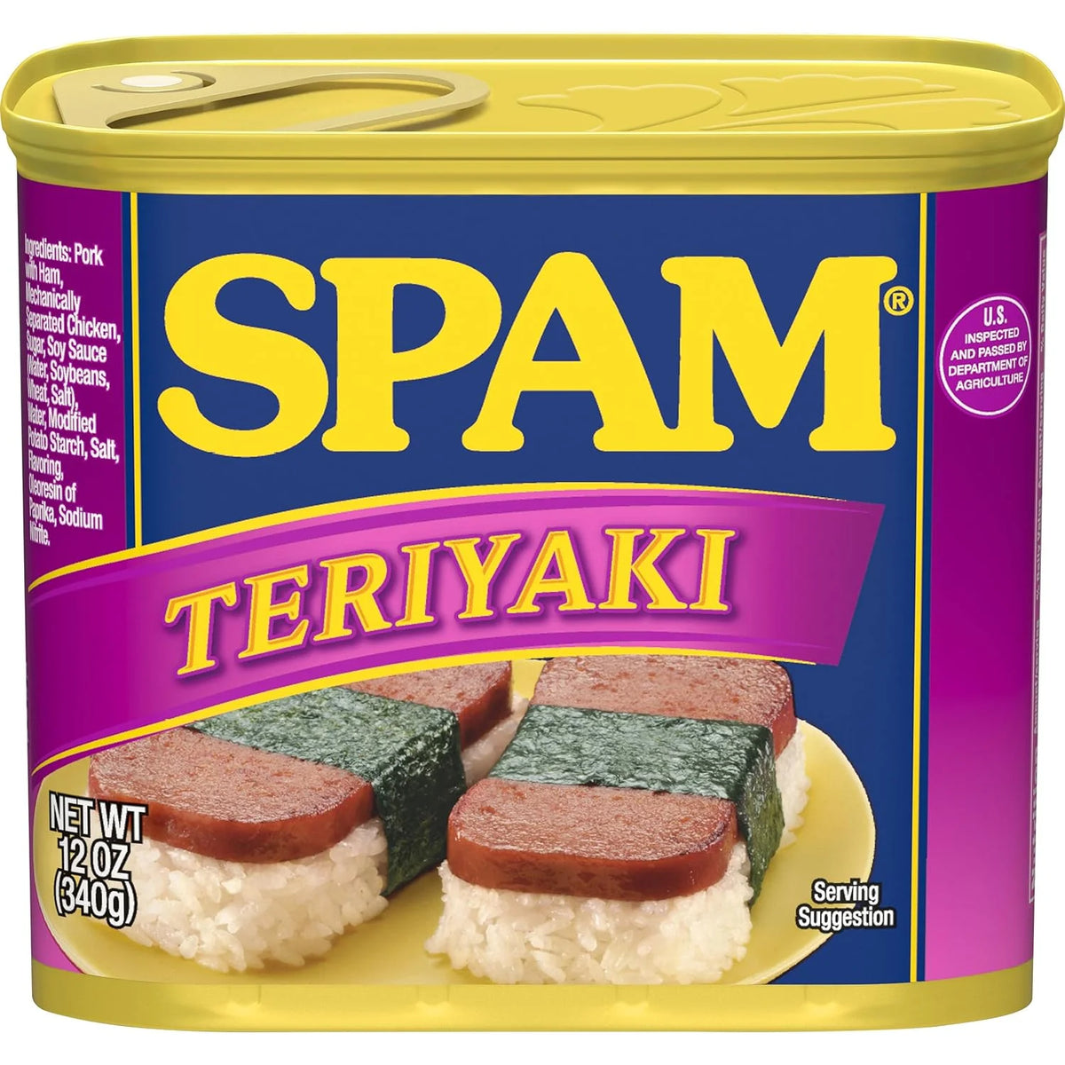 SPAM Teriyaki Canned Meat, Protein Food, Shelf Stable Food, 12oz x12