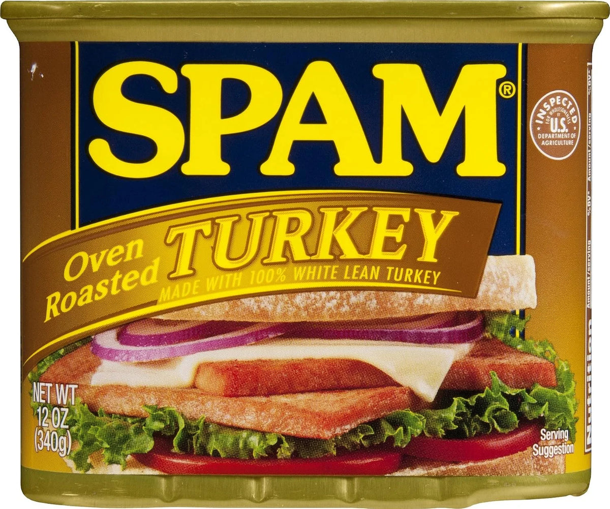 SPAM Oven Roasted Turkey Canned Meat, Protein, Shelf Stable Food, 12oz x1