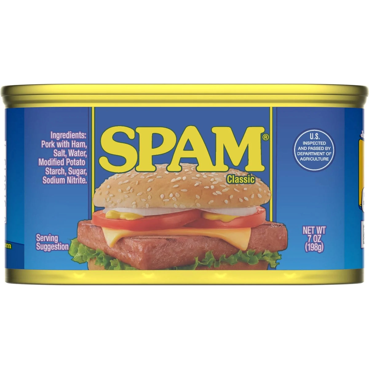 SPAM Classic Canned Meat, Protein Food, Shelf Stable Food, 7oz x12