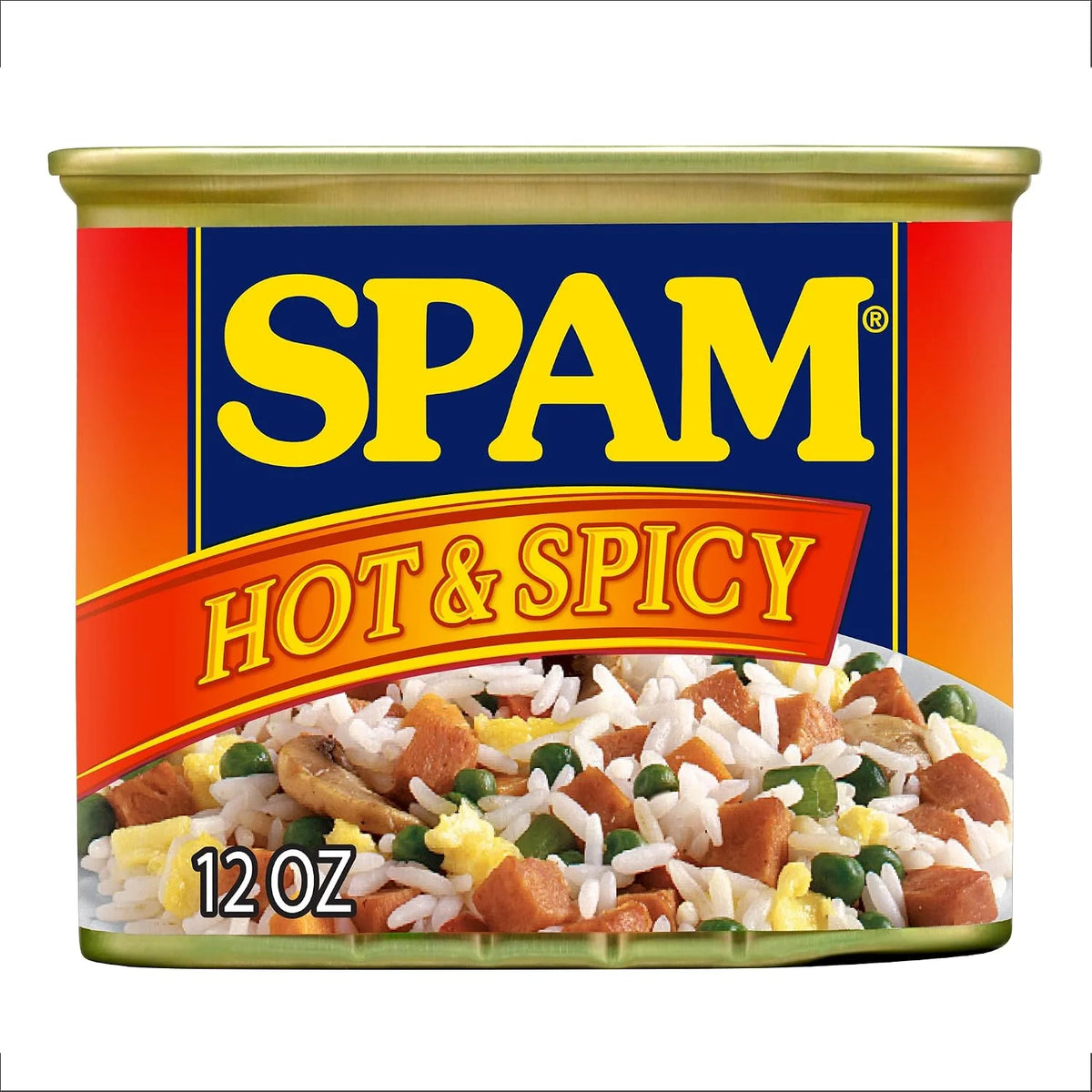 SPAM Hot & Spicy Canned Meat, Protein Food, Shelf Stable Food, 12oz x1