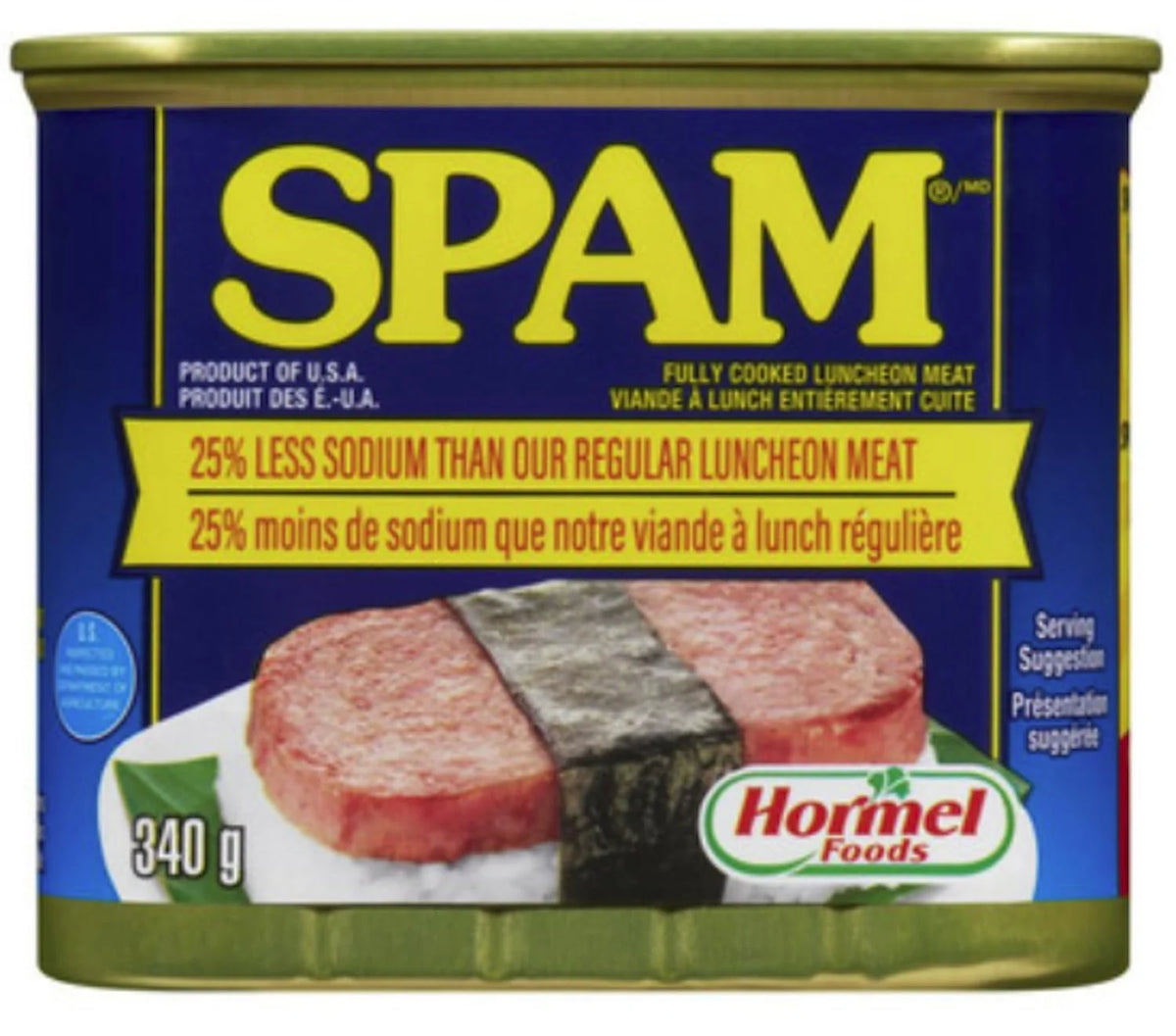Spam Luncheon Meat Can, 25% Less Sodium, 12 Ounce (4 Count)