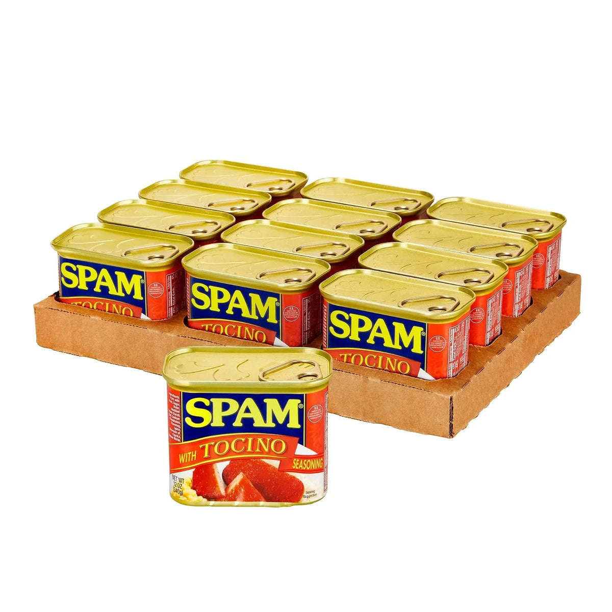 SPAM Tocino Seasoning Canned Meat, Protein, Shelf Stable Food, 12oz x12